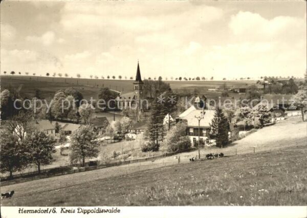 Hermsdorf Erzgebirge Ortsblick Kirche