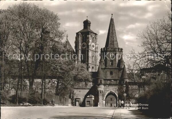 Ingolstadt Donau Kreuztor mit Dom