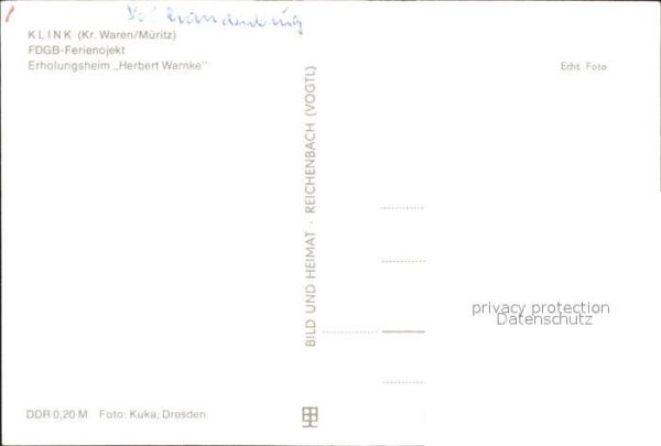 Klink Waren FDGB Ferienobjekt Erholungsheim Herbert – Bild 2
