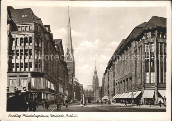 Hamburg Mönckebergstrasse Petrikirche Rathaus