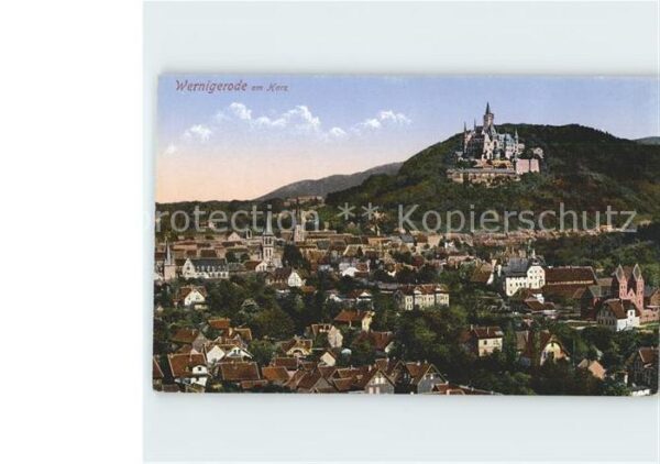 Wernigerode Harz Stadtblick mit Schloss