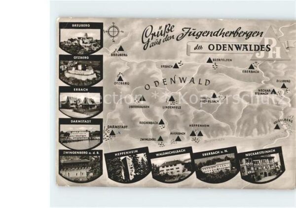 Darmstadt Jugendherbergen des Odenwaldes