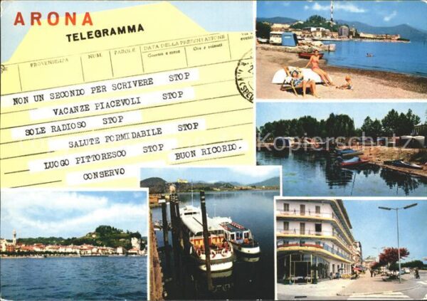Arona Lago Maggiore Strand Telegramma Strassenansicht Schif