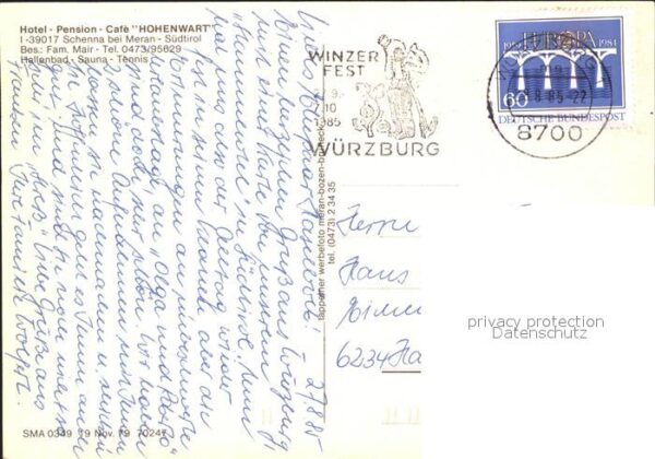 Schenna Meran Hotel Pension Cafe Hohenwart – Bild 2