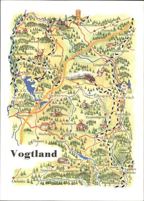 Vogtland Region Oelsnitz Muldenberg Thosstell Reumtengr
