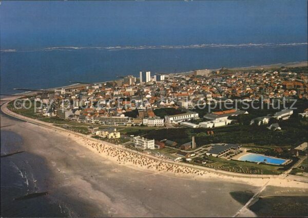 Norderney Nordseebad Fliegeraufnahme Weststrand Wellenfreiba