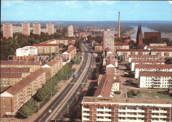 Frankfurt Oder Blick vom Hochhaus auf Karl Marx Strass