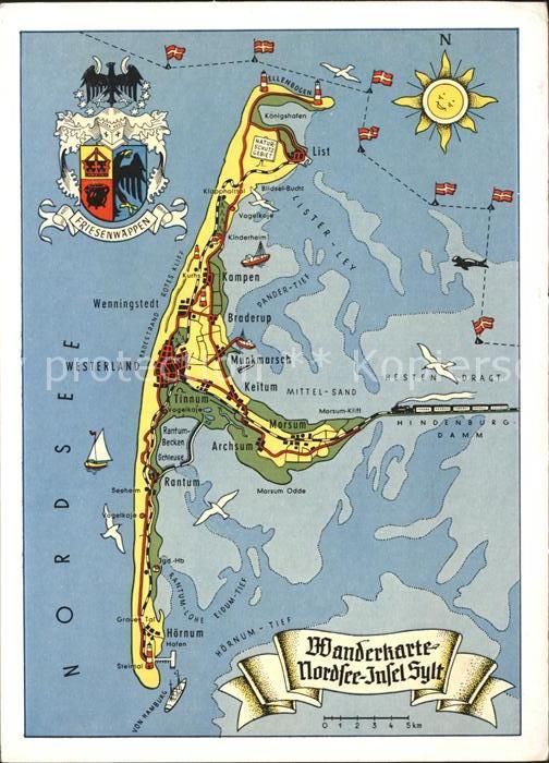 Insel Sylt Wanderkarte