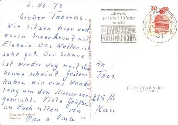 Garmisch-Partenkirchen Clausings Posthotel Pferdepostkutsche – Bild 2