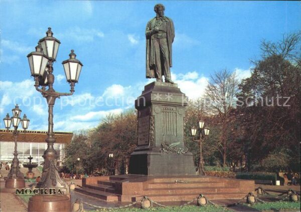 Moskau Moscou Statue A.S. Pushkin