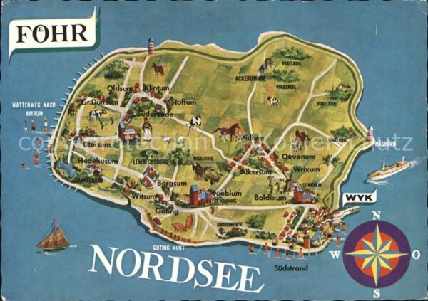 Insel Foehr Landkarte