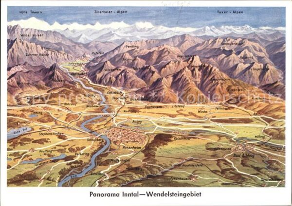 Wendelstein Berg Panoramakarte Wendelsteingebiet