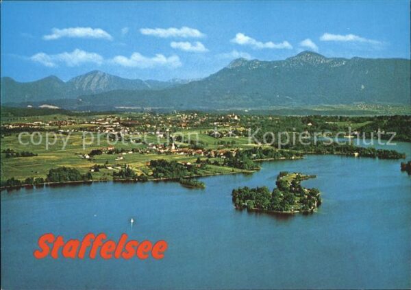 Staffelsee Fliegeraufnahme mit Seehausen Murnau Oh