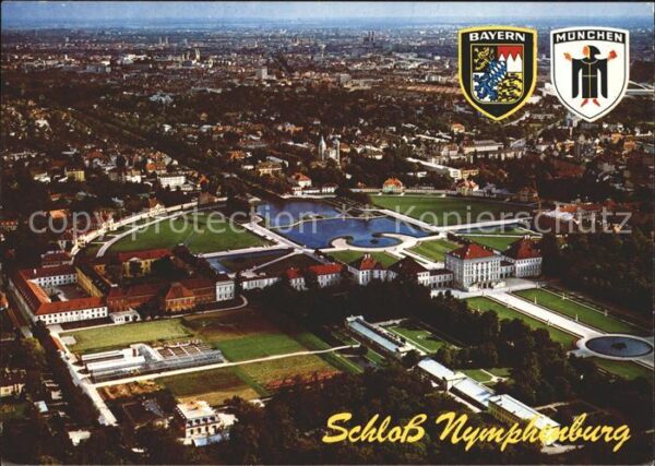 Muenchen Schloss Nymphenburg Fliegeraufnahme