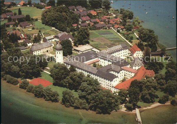 Prien Chiemsee Fliegeraufnahme Kloster Frauenchiemsee