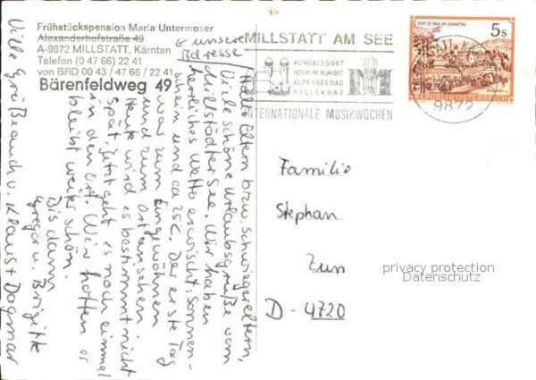 Millstatt Millstaettersee Früsstückspension Maria Untermoser – Bild 2