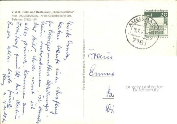 Amlishagen V d K Heim Restaurant Hubertusmühle – Bild 2