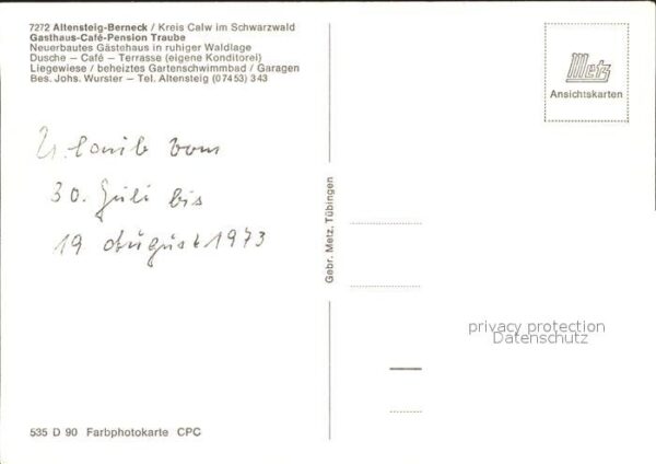 Berneck Altensteig Gasthaus Traube Schwimmbad – Bild 2