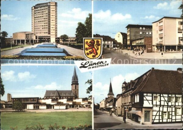 Luenen Hochhaus Kirche Strassenansicht