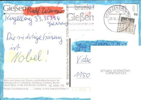 Giessen Lahn Theater Stadtkichenturm Vetzberg Dünsbe – Bild 2