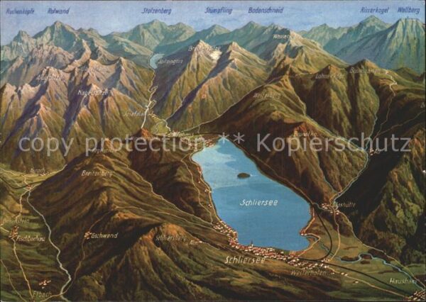 Schliersee Spitzingsee Panoramakarte