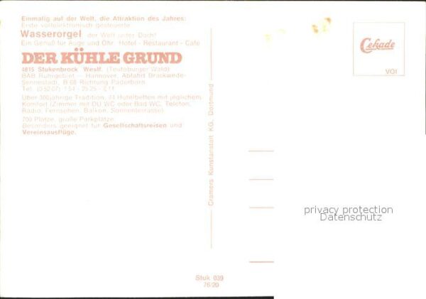 Stukenbrock Restaurant Der Kühle Grund Wasserorgel – Bild 2