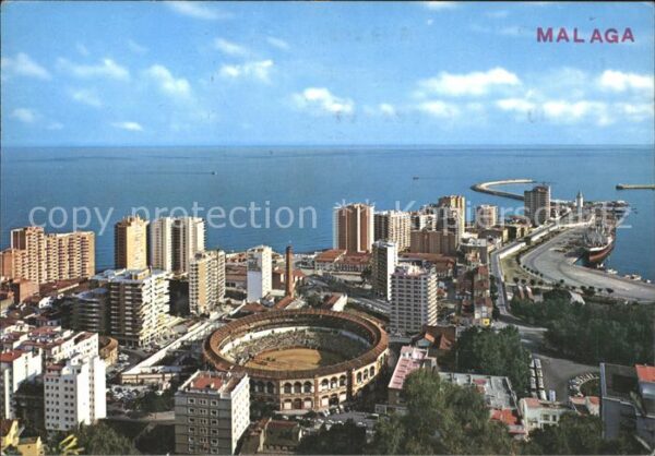 Malaga Andalucia Plaza de Toros y vista parcial