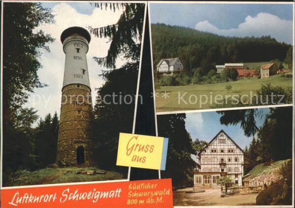 Schweigmatt Aussichtsturm Dorfpartie Fachwerkhaus