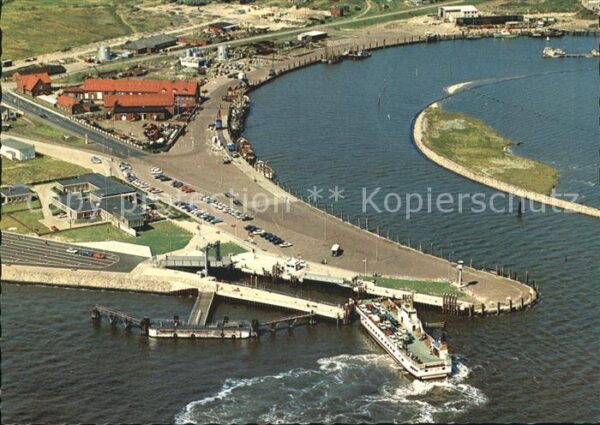 Norderney Nordseebad Hafen mit Fähranlagen Fliegeraufnahme