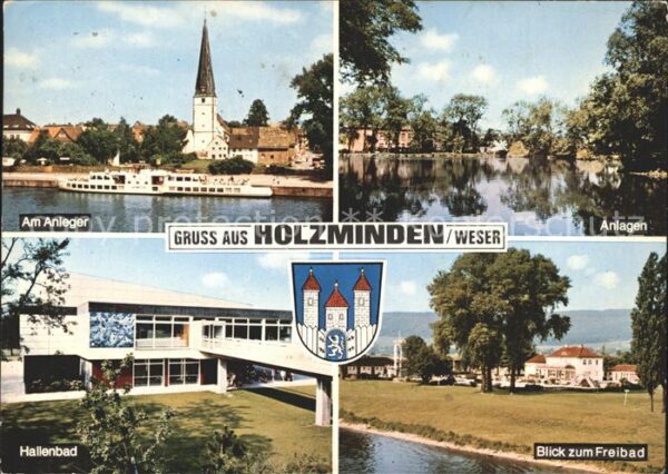 Holzminden Weser Am Anleger Anlagen Hallenbad Freibad