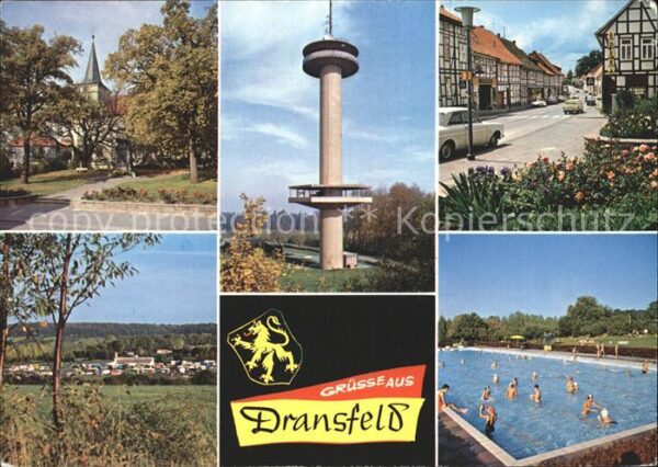 Dransfeld Gaussturm auf dem Hohen Hagen Dorfparti
