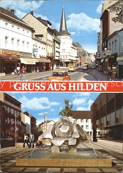 Hilden Duesseldorf Strassenpartie Brunnen