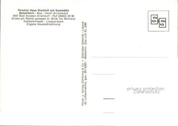 Bad Sooden-Allendorf Pension Haus Waldluft mit Gaststätte Ba – Bild 2