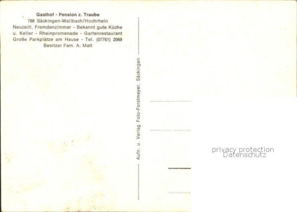 Wallbach Bad Saeckingen Gasthof Pension zur Traube Hochrhein St – Bild 2