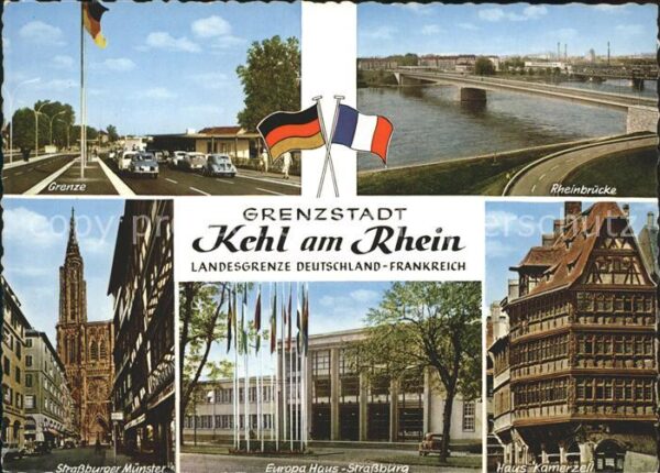 Kehl Rhein Grenze Rheinbrücke Strassburger Münster