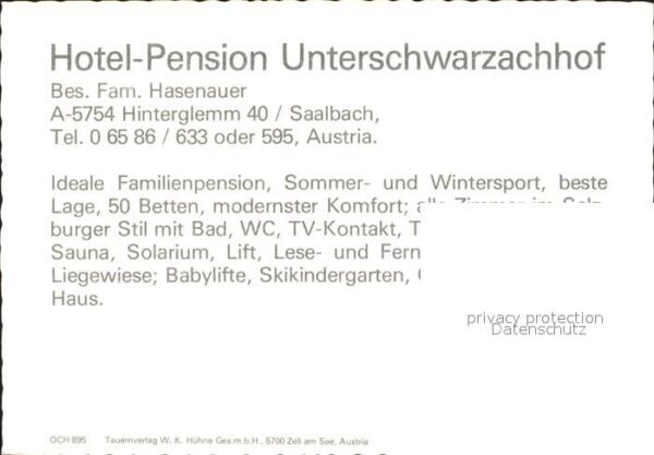 Saalbach-Hinterglemm Hotel Pension Unterschwarzachkopf – Bild 2