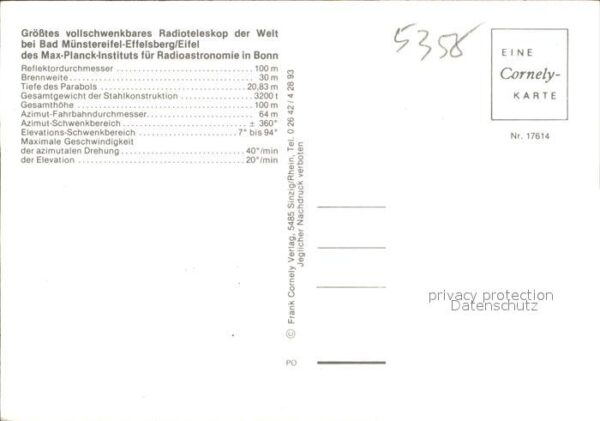 Effelsberg Radioteleskop Primär und Sekundär Fokus – Bild 2