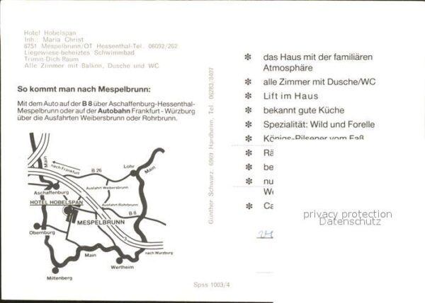Mespelbrunn Hotel Hobelspan Gaststube Terrasse Orts – Bild 2