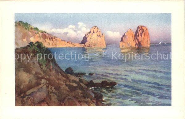Capri Faraglioni Künstlerkarte