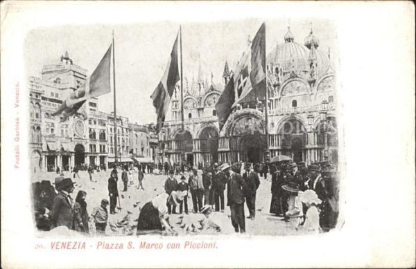 Venezia Venedig Piazza S. Marco con Piddioni