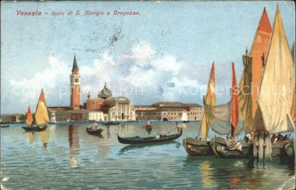 Venezia Venedig Isola di S. Giorgio e Bragozzo Künstler