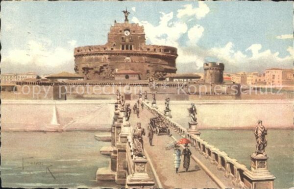 Roma Rom Ponte e Castel S. Angelo Künstlerkarte