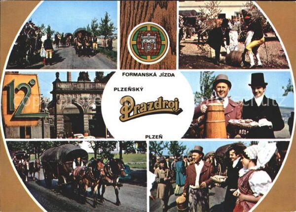Plzen Pilsen Pferdewagen Bierkrug