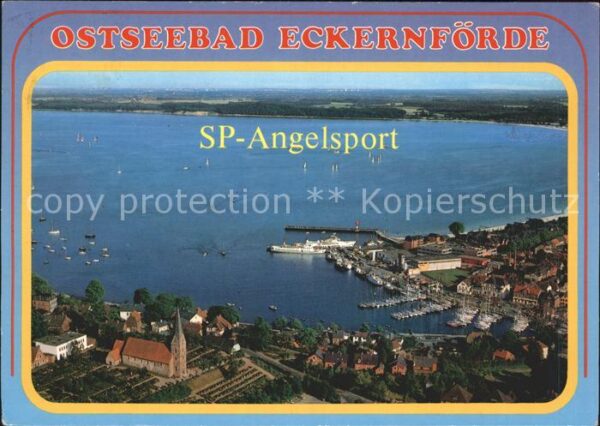 Eckernfoerde SP Angelsport Fliegeraufnahme Hafen