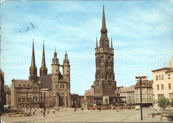 Halle Saale Markt Marktkirche Roter-Turm