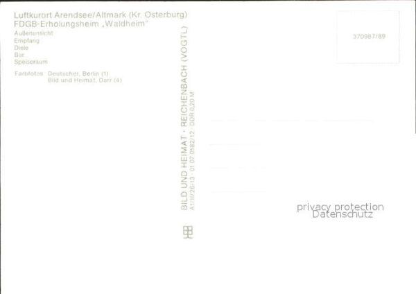 Arendsee Altmark Erholungsheim Waldheim – Bild 2