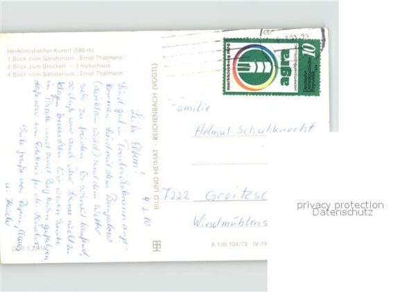 Friedrichsbrunn Harz Sanatorium Ernst Thälmann Kulturhaus – Bild 2