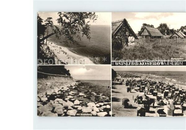 Koserow Ostseebad Usedom Strand Fischerhütten Steilküste Strecke