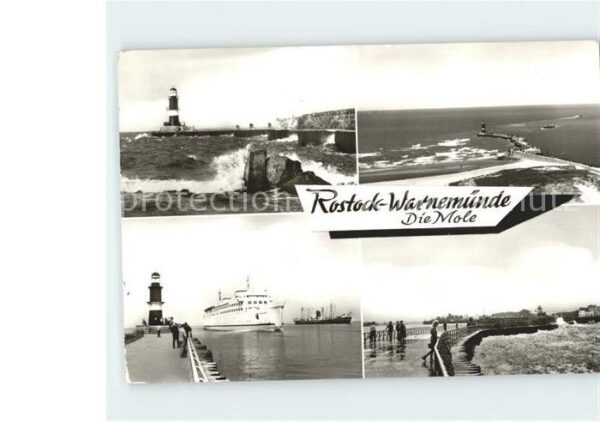 Rostock-Warnemuende Mole Fähre Leuchtturm