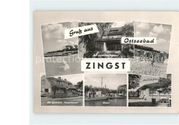 Zingst Ostseebad HO Gaststätte Fischerklause Hafen Stran